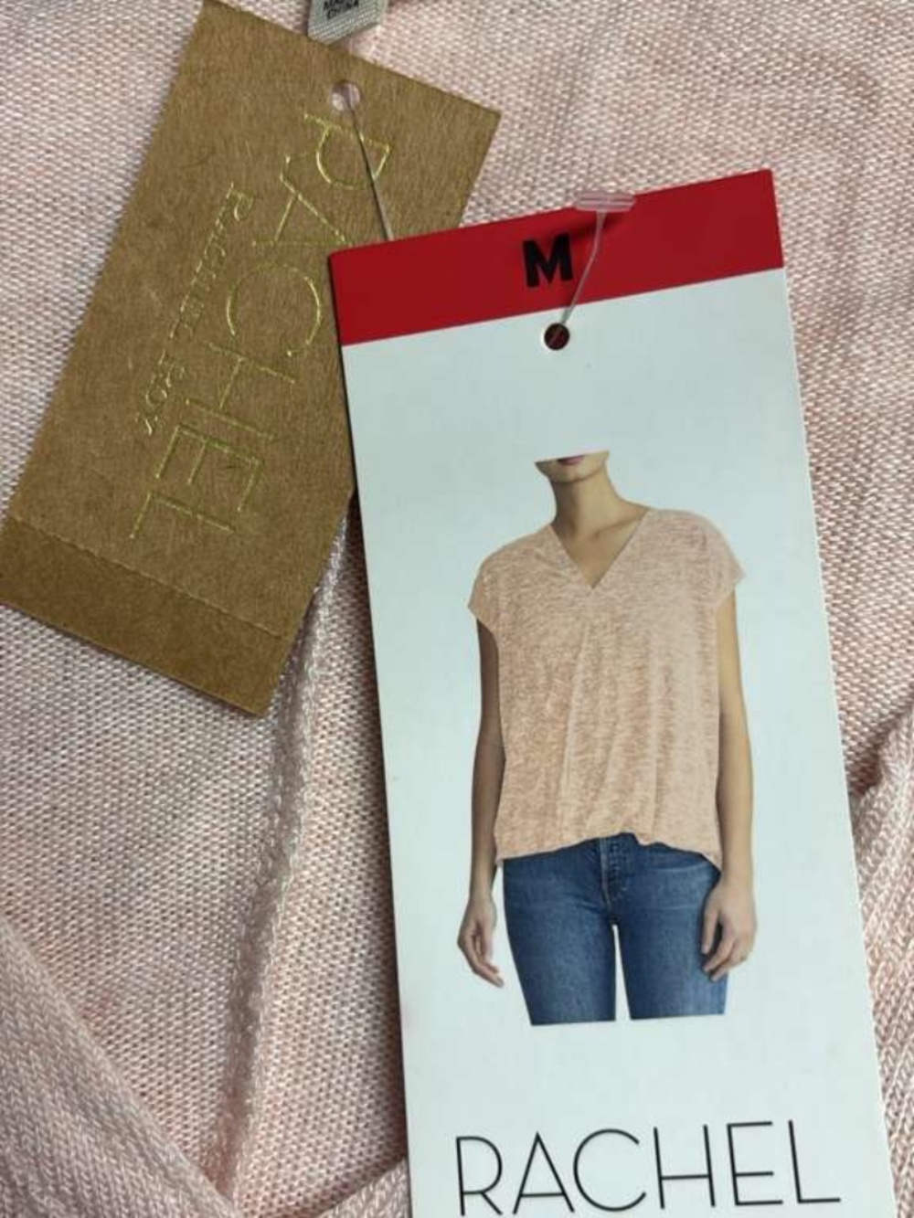 Rachel Roy Ladies Short Sleeve V-Neck Shirt M